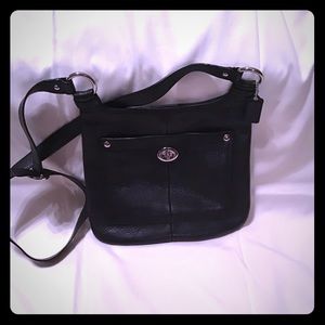Coach black leather handbag